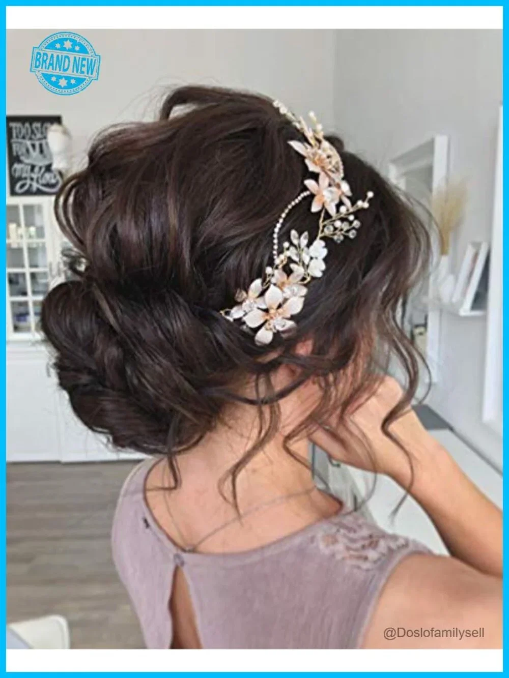 Gold Bridal Headpiece Wedding Hair Vine Crystal Hair Band